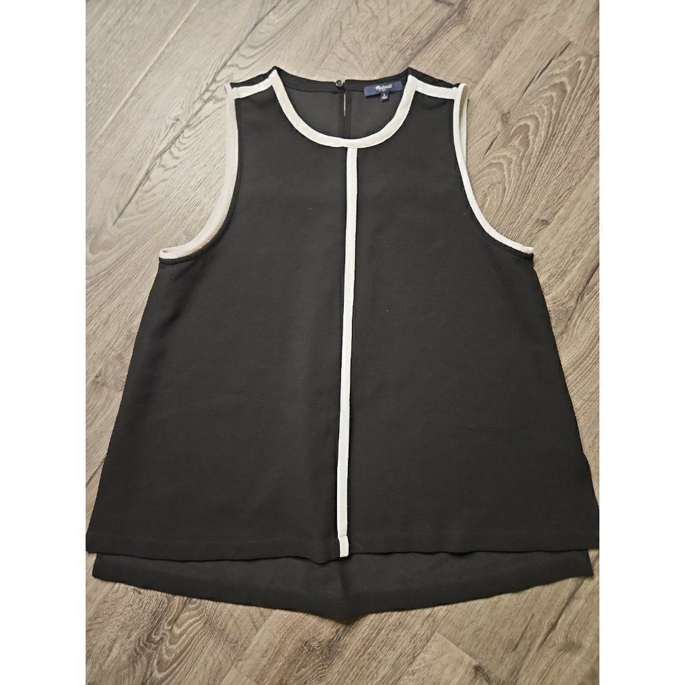 Madewell Crepe Canal Sleeveless Feminine Drape Top Women's Size Large